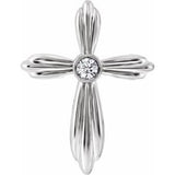 Sterling Silver .06 CTW Natural Diamond Cross Pendant