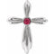 Sterling Silver Natural Ruby Cross Pendant
