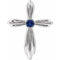 Sterling Silver Lab-Grown Sapphire Cross Pendant