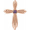 14K Rose Natural Alexandrite Cross Pendant