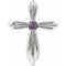 14K White Lab-Grown Alexandrite Cross Pendant
