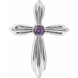 Sterling Silver Natural Alexandrite Cross Pendant