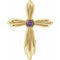 14K Yellow Lab-Grown Alexandrite Cross Pendant