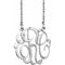 14K White 20 mm 3 Initials .02 CT Natural Diamond Script Monogram 18