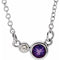 14K White Natural Amethyst & .02 CTW Natural Diamond 16