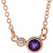 14K Rose Natural Amethyst & .02 CTW Natural Diamond 16