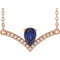 14K Rose Natural Blue Sapphire & .06 CTW Natural Diamond 18