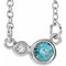 14K White Natural Blue Zircon & .02 CTW Natural Diamond 16