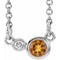 14K White Natural Citrine & .02 CTW Natural Diamond 16