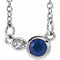 Sterling Silver Natural Blue Sapphire & .02 CTW Natural Diamond 16