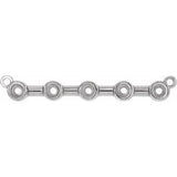 18K White 2 mm Round Bezel-Set Bar Necklace Center