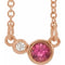 14K Rose Natural Pink Tourmaline & .02 CTW Natural Diamond 16