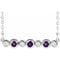 14K White Natural Amethyst & .08 CTW Natural Diamond Bezel-Set 16-18