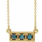 14K Yellow Lab-Grown Alexandrite Three-Stone Bar 16-18