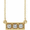 14K Yellow 1/4 CTW Natural Diamond Three-Stone Bar 16-18