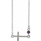 14K White Natural Amethyst Sideways Cross 16-18