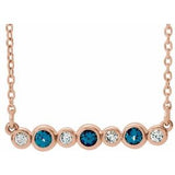 14K Rose Natural Alexandrite & .08 CTW Natural Diamond Bezel-Set 16-18" Necklace