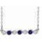 Platinum Natural Blue Sapphire & .08 CTW Natural Diamond Bezel-Set 16-18
