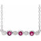 Sterling Silver Natural Pink Tourmaline & .08 CTW Natural Diamond Bezel-Set 16-18