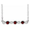 Sterling Silver Natural Mozambique Garnet & .08 CTW Natural Diamond Bezel-Set 16-18