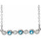 14K White Natural Aquamarine & .08 CTW Natural Diamond Bezel-Set 16-18