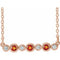 14K Rose Natural Citrine & .08 CTW Natural Diamond Bezel-Set 16-18