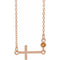 14K Rose Natural Citrine Sideways Cross 16-18