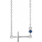 14K White Lab-Grown Blue Sapphire Sideways Cross 16-18