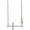 Sterling Silver Natural Peridot Sideways Cross 16-18