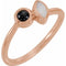 14K Rose Natural White Opal & Natural Black Onyx Ring