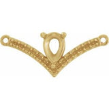 14K Yellow Accented "V" Necklace Center