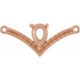 14K Rose Accented "V" Necklace Center