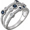 14K White Natural Blue Sapphire & 3/8 CTW Natural Diamond Ring