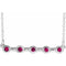 Platinum Lab-Grown Ruby Bezel-Set Bar 18