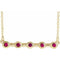 14K Yellow Natural Ruby Bezel-Set Bar 18