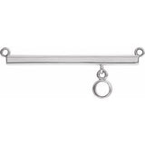 14K White 3 mm Round Bezel-Set Bar Necklace Center