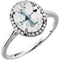 14K White 10x8 mm Oval White Topaz & .06 CTW Diamond Ring