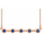14K Rose Natural Blue Sapphire Bezel-Set Bar 18