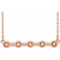 14K Rose 2 mm Round Bezel-Set Bar 16