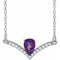 Sterling Silver Natural Amethyst & .06 CTW Natural Diamond 16