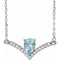 14K White Natural Aquamarine & .06 CTW Natural Diamond 18