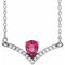 14K White Natural Pink Tourmaline & .06 CTW Natural Diamond 16