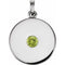 Sterling Silver Natural Peridot Disc Pendant