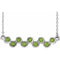 14K White Natural Peridot Bezel-Set Bar 16-18
