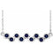 Sterling Silver Lab-Grown Blue Sapphire Bezel-Set Bar 16-18