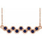 14K Rose Natural Blue Sapphire Bezel-Set Bar 16-18