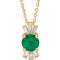 14K Yellow Natural Emerald & 1/6 CTW Natural Diamond 16-18