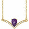 14K Yellow Natural Amethyst & .06 CTW Natural Diamond 16