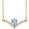 14K Yellow Natural Aquamarine & .06 CTW Natural Diamond 18