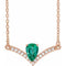 14K Rose Lab-Grown Emerald & .06 CTW Natural Diamond 18